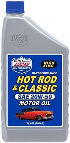 Lucas Oil Hot Rod & Classic Car HP Motor Oil SAE 20W-50, 1 Quart (Pack of 1)