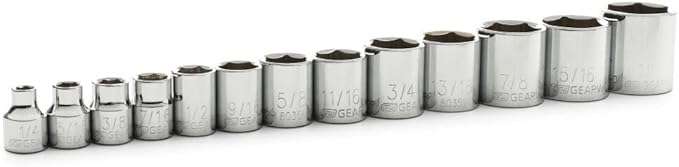 GEARWRENCH 13 Pc. 3/8" Drive 6 Pt. Standard Socket Set, SAE - 80553