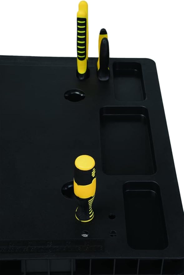 Disston Omni Plus 5 in 1 Workbench, Clamping Table, Scaffold, Dolly and Creeper All in one Work Table Orange/Black