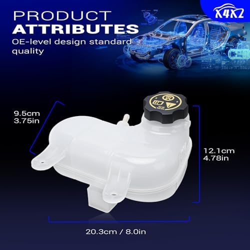 94511521 Coolant Reservoir Tank w/Cap for 20016-22 Chevy Spark LT LS ACTIV