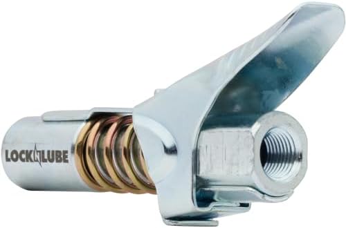 LockNLube Locking Grease Gun Coupler, 1/8-Inch NPT, Rated To 10,000 PSI