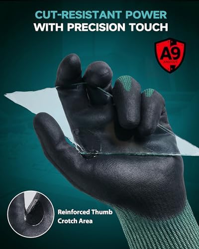 DULFINE A3/A4/A9 Cut Resistant 2/3/6/12 Pairs Work Gloves for Men & Women