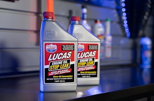 Lucas Oil 11100 Engine Oil Stop Leak Top Off Additive - 1 Quart (Pack of 2)