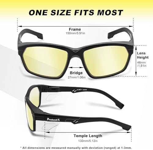 ProtectX Classic Safety Glasses, Anti-Fog Scratch Resistant Lenses