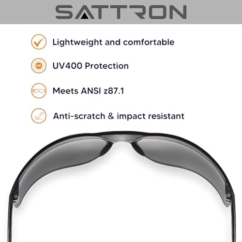 Tinted Safety Glasses Bulk 48 Pack, Dark Smoke Lenses UV Protective Safety Sunglasses for Men Women, ANSI Z87.1 Scratch & Impact Resistant Eye Protection for Construction, Shooting, Lab