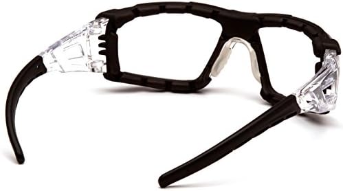 Pyramex Safety Fyxate Safety Glasses, Clear H2MAX Anti-Fog Lens with Foam Padding