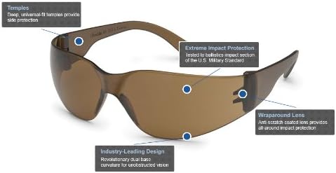 Gateway Safety 4680 UL-Certified StarLite Safety Glasses, Clear Lens, Clear Temple (Pack of 10)