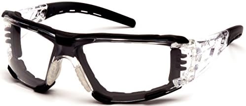 Pyramex Safety Fyxate Safety Glasses, Clear H2MAX Anti-Fog Lens with Foam Padding