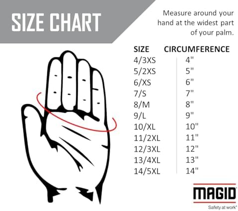 MAGID Griffin Gear ANSI A3 Hyperon Blended Sandy Nitrile Coated Work Gloves, 1 Pair, Size 5/2XS, GPD255