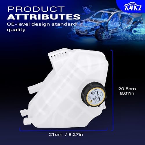 603-381 Coolant Reservoir Tank w/Cap for 2011-2019 Ford Fiesta 1.0L/1.6L