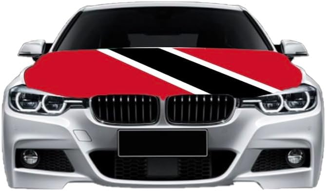 Car Hood Cover Country Flag Hood Cover Durable Weatherproof Universal Fit Car Cover for All Seasons Protection Custom Fit for Cars Trucks SUVs (Trinidad and Tobago)