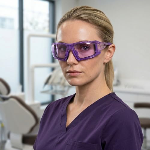 UKNOW Safety Glasses - Anti Fog Wraparound Lenses - Removable Foam Gasket - ANSI Z87.1 Protective Eyewear - Impact Resistant