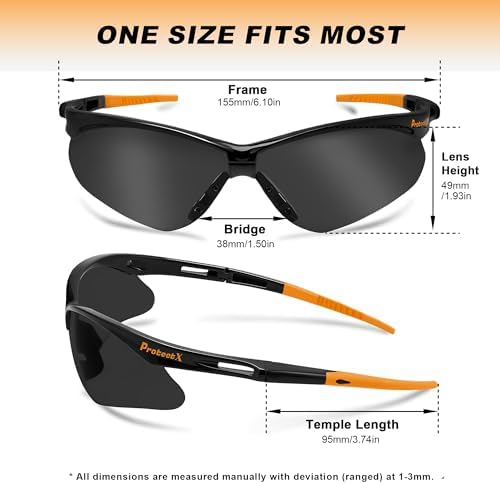 ProtectX Safety Glasses for Men & Women, Safety Sunglasses