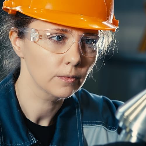 amoolo Clear Safety Glasses, ANSI Z87.1 Impact Resistant, 144 Pack, Adult