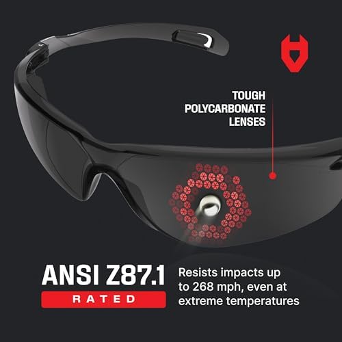 NoCry Safety Sunglasses for Men and Women; Certified ANSI Z87.1 Dark Tinted Safety Glasses with Anti-Fog & Anti-Scratch Lenses and UV Protection; Cycling Glasses, Sports Sunglasses for Men and Women