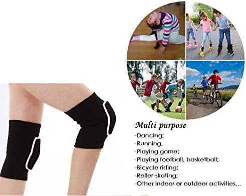 JUMISEE Kids Knee Pad, Anti-Slip Padded Sponge Knee Brace Breathable Flexible Elastic Knee Support for Football Volleyball Dance Skating Basketball Sports