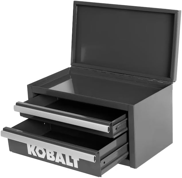 Mini 2-Drawer Steel Tool Box Black