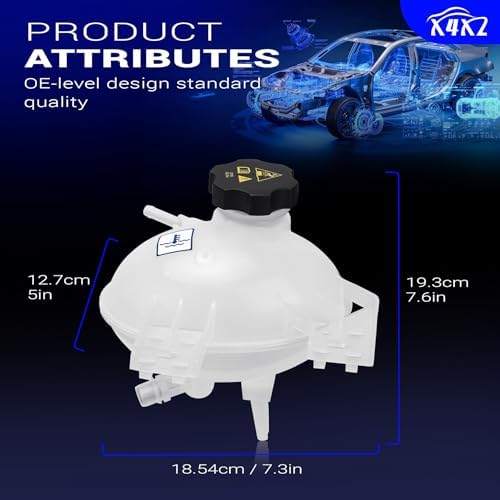 603-841 Engine Coolant Reservoir for 15-21 Jeep Renegade/16-18 Fiat 500X
