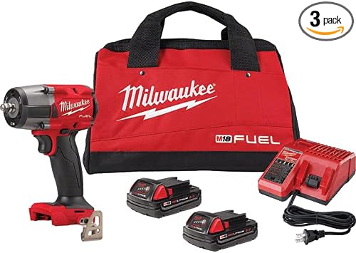 Milwaukee M18 FUEL Mid-Torque 3/8" Impact Wrench with Friction Ring Kit - (2) 2.0Ah Batteries & Charger