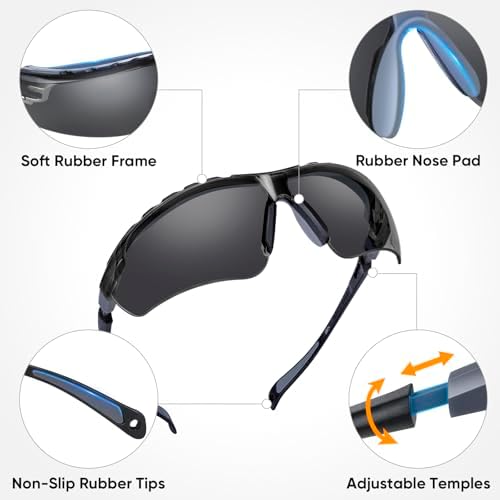 TICONN Anti-Fog Safety Glasses for Men & Women, ANSI Z87.1 Eye Goggles