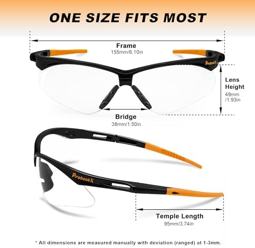 ProtectX Safety Glasses for Men & Women, Safety Sunglasses
