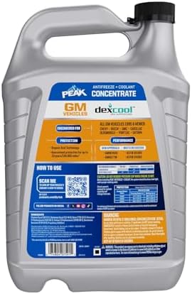 PEAK DEX-Cool® Antifreeze + Coolant, Premium Engine Coolant with Antifreeze, Car Antifreeze Coolant Mixture for GM Vehicles, 1 Gallon
