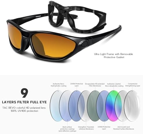 BEACOOL Polarized Sports Sunglasses for Men Women Youth Motorcycle Safety Driving Riding Military Goggles TAC Glasses