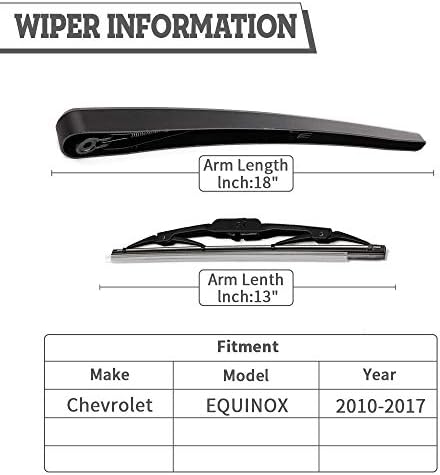 Rear Wiper Arm Blade Kit for Chevrolet Equinox GMC Terrain 2010-2017