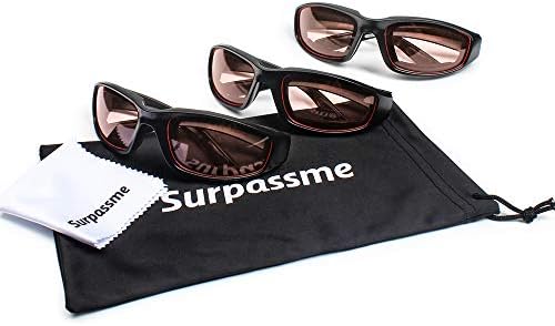 3 Pair Motorcycle Riding Glasses Padding Goggles UV Protection Dustproof Windproof Motorcycle Sunglasses for Outdoor Actives