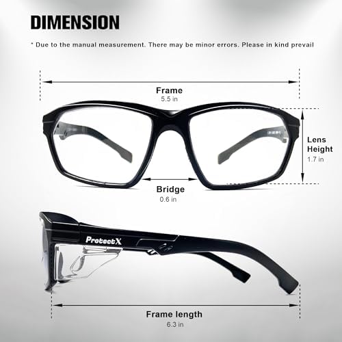 ProtectX Classic Safety Glasses, Anti-Fog Scratch Resistant Lenses
