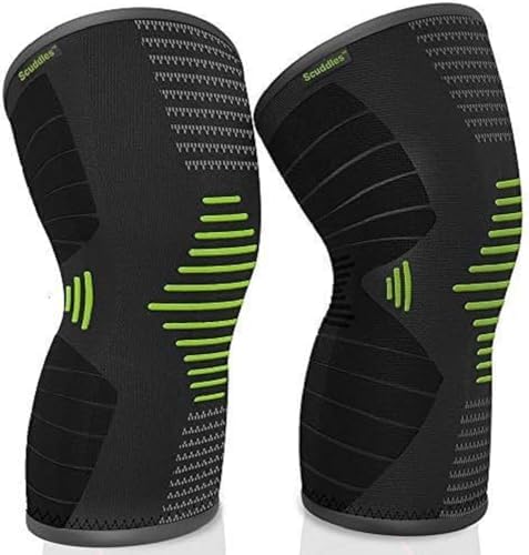 scuddles Green Knee Sleeve - Best Knee Brace for Meniscus Tear, Arthritis, Quick Recovery etc. – Knee Support for Running, Crossfit, Basketball and Other Sports