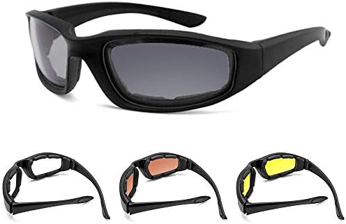 3 Pair Motorcycle Riding Glasses Padding Goggles UV Protection Dustproof Windproof Motorcycle Sunglasses for Outdoor Actives