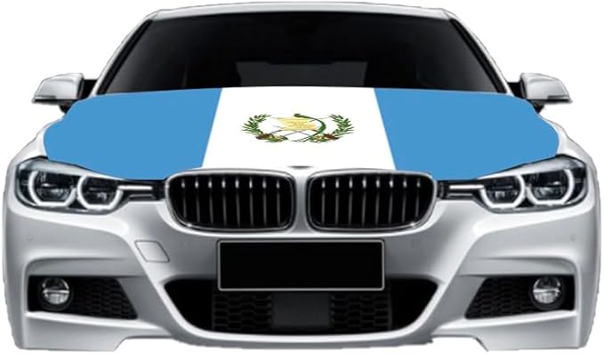 Car Hood Cover Country Flag Hood Cover Durable Weatherproof Universal Fit Car Cover for All Seasons Protection Custom Fit for Cars Trucks SUVs (Guatemala)