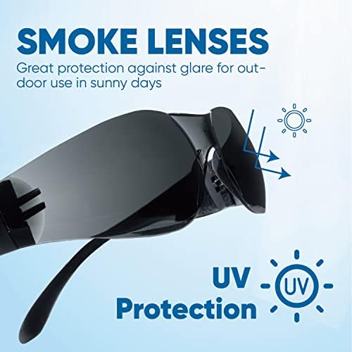 amoolo Tinted Safety Glasses, ANSI Z87.1 Impact Resistant, 48 Pack, Adult
