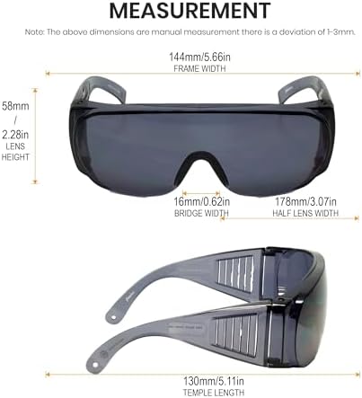 Calabria Fit Over Safety Glasses | Polarized Sunglasses Over Glasses | Wrap Around Anti-Fog | Scratch Resistant | Unisex
