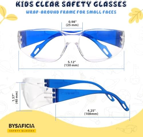 24 Pack Kids Clear Safety Glasses, ANSI Z87.1 Youth Safety Goggles, Impact Resistant Polycarbonate Lenses, Boys Girls Eye Protection for School Science Lab, Sports, Nerf Party & DIY