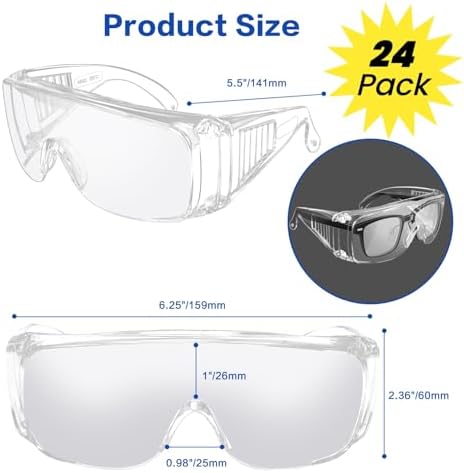 Safety Glasses Over Eyeglasses, Protective Goggles