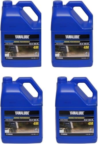 Yamaha Yamalube Marine 4M Mineral Based 4-Stroke Outboard Engine Oil- 4 Gallons, #LUB-10W30-FC-04