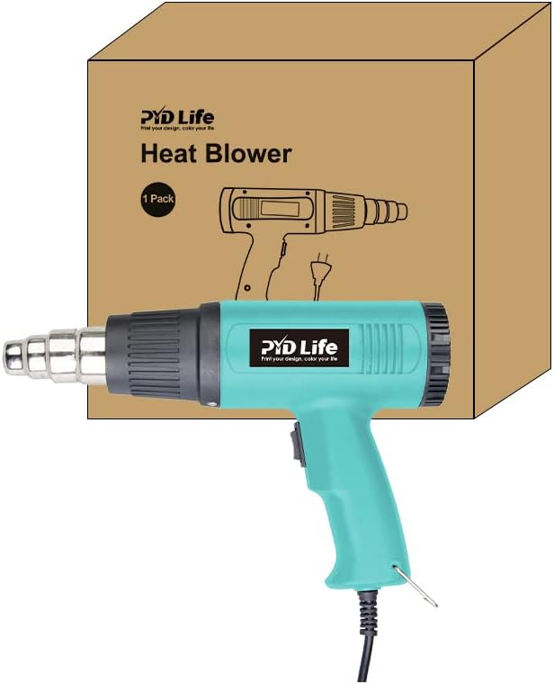 PYD Life Heat Blower Gun for Sublimation Blanks Shrink Wrap Film 110V Hot Air Gun for Shrink Wrap Temperature Control with 2-Temp Settings