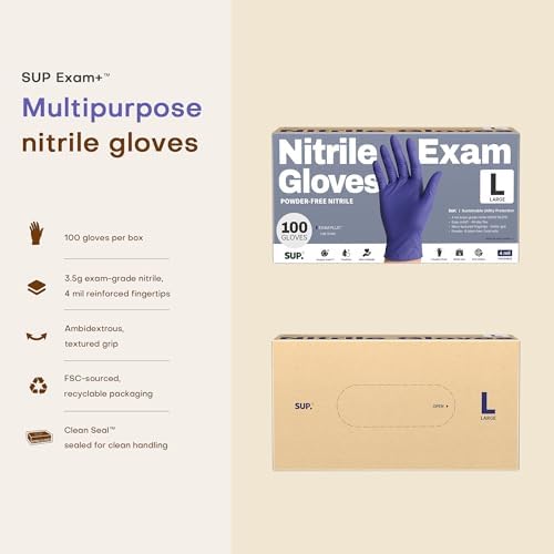 Supmedic SUP Exam Plus® Nitrile Gloves, Powder-Free Disposable Lab Violet