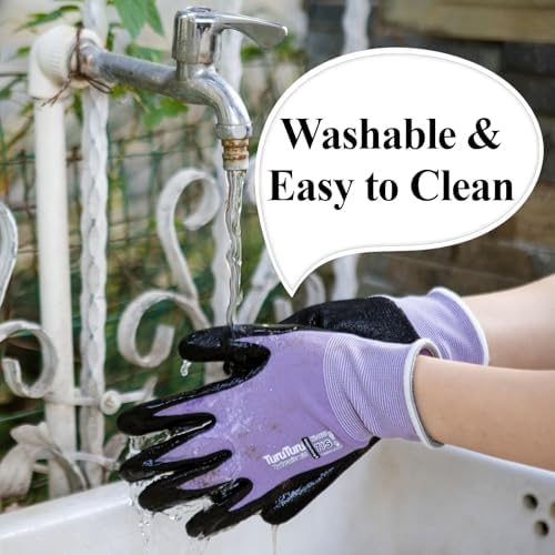 HandLove Gardening Gloves for Women,2 Pairs,Medium, Blue&Purple