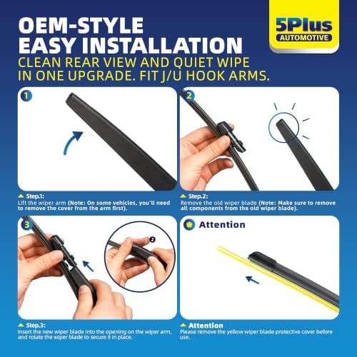5 PLUS RearQuiet 11 Inch Rear Wiper Blade,OEM Replacement Rear Window Wiper
