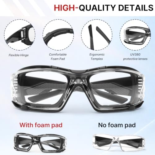 12 Pack Safety Glasses for Men, Bulk Pack Clear Protective Eyewear for Work