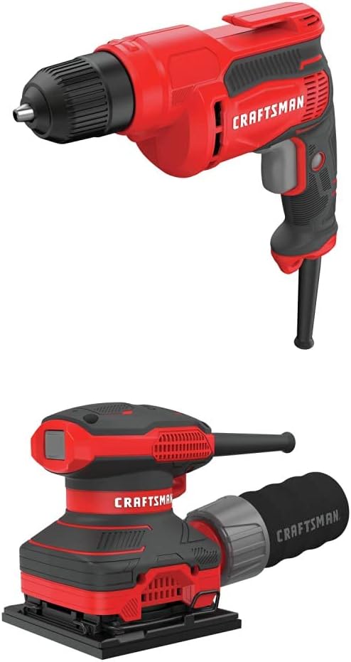 CRAFTSMAN Drill/Driver, 7-Amp, 3/8-Inch with Sander, 1/4-Inch Sheet (CMED731 & CMEW230)