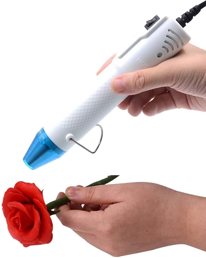 mofa Embossing Heat Gun,Hot Air Gun Tools Shrink Gun with Stand For DIY Embossing And Drying Paint Multi-Purpose Electric Heating Nozzle 150W(White,Blue)