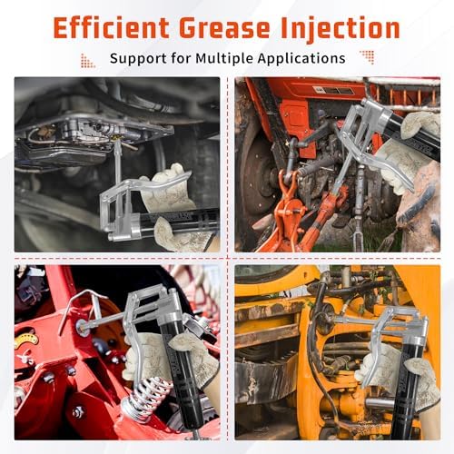 FIXSMITH Mini Grease Gun,Pistol Grip Grease Gun with 6.6 inch Rigid Pipe