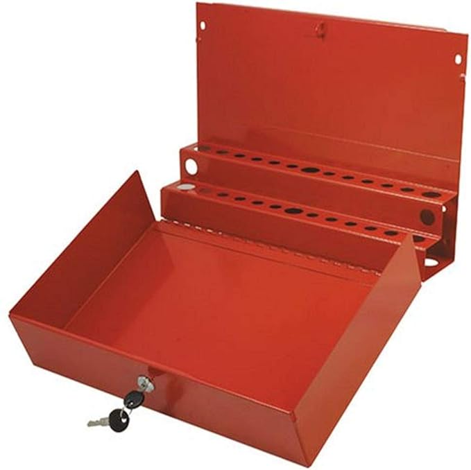 SUNEX TOOLS 8011 Large Locking Screwdriver and Pry Bar Holder for Service Cart- Red