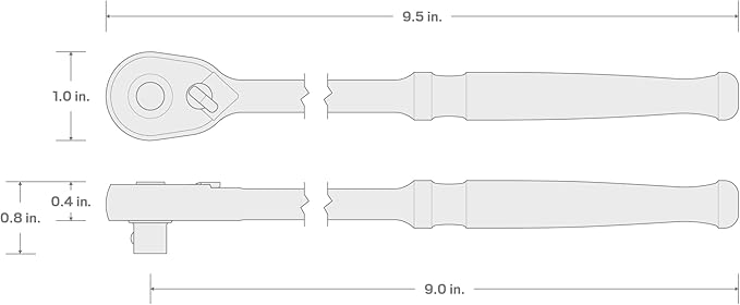 TEKTON 1/4 Inch Drive x 9 Inch Quick-Release Long Ratchet | SRH11009