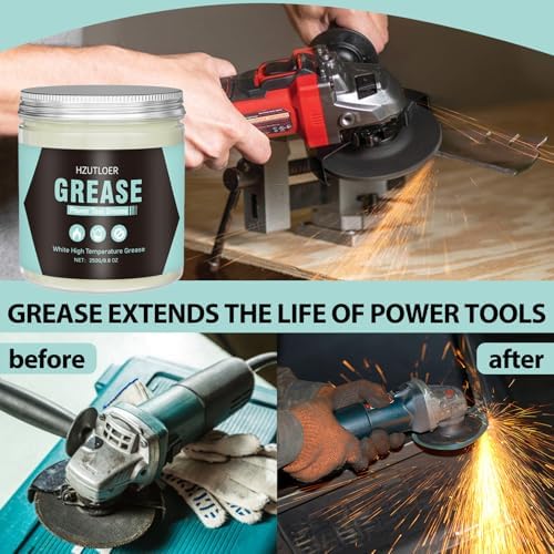 250g White Lubricating Grease,High Temperature Grease,Noise Reduction,Rustproof & Long-Lasting for Power Tool,Auto Wheel Bearings,Industrial Mechanical Components