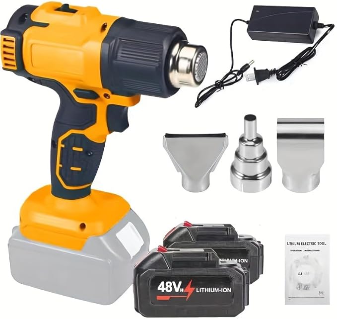 Cordless Heat Gun Kit Includes Includes one battery, 1022℉ Fast Heating Soldering Hot Air Gun for Shrink Tubing, Heat Gun For Crafts, Shrink Wrap, Electronics, Resin,Wire Connectors